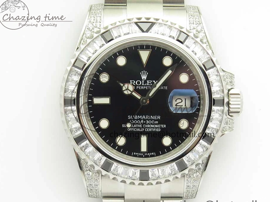 Edition Bezel On GSF SS Diamond SS Black Best Bracelet A2824 Black Dial Submariner 0116